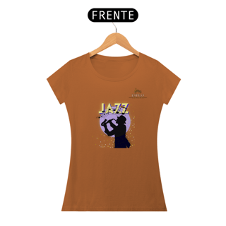 Nome do produtoCamiseta Premium Feminina Algodão Pima Estampada Musical Jazz Music - Estilo Sonoro