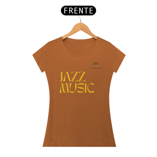 Nome do produtoCamiseta Premium Feminina Algodão Pima Estampada Musical Jazz Music - Estilo Sonoro