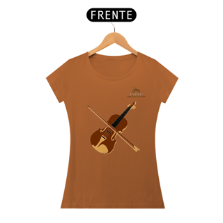 Nome do produtoCamiseta Premium Feminina Algodão Pima Estampada Musical Violino - Estilo Sonoro