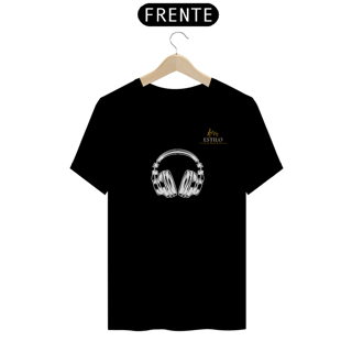 Nome do produtoCamiseta Premium Masculina Algodão Pima Estampada Musical Fone de Ouvido - Estilo Sonoro