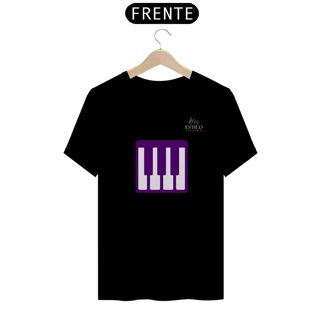 Nome do produtoCamiseta Premium Masculina Algodão Pima Estampada Musical Piano - Estilo Sonoro