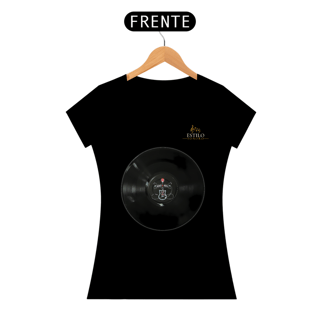 Nome do produtoCamiseta Premium Feminina Algodão Pima Estampada Musical Disco de Vinil - Estilo Sonoro