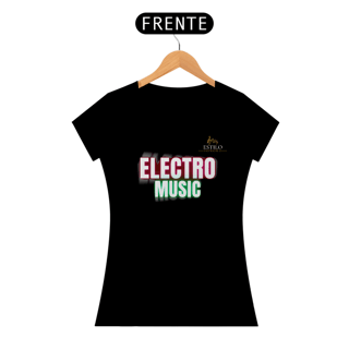 Nome do produtoCamiseta Premium Feminina Algodão Pima Estampada Musical Electro Music - Estilo Sonoro