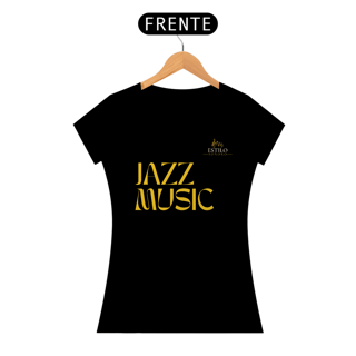 Nome do produtoCamiseta Premium Feminina Algodão Pima Estampada Musical Jazz Music - Estilo Sonoro