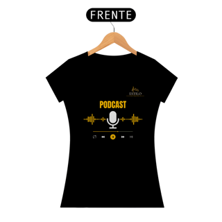 Nome do produtoCamiseta Premium Feminina Algodão Pima Estampada Musical Podcast - Estilo Sonoro