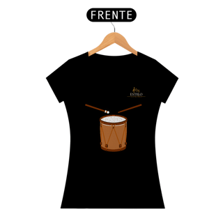Nome do produtoCamiseta Premium Feminina Algodão Pima Estampada Musical Surdo - Estilo Sonoro