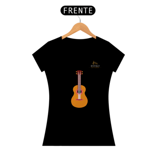 Nome do produtoCamiseta Premium Feminina Algodão Pima Estampada Musical Ukulele - Estilo Sonoro