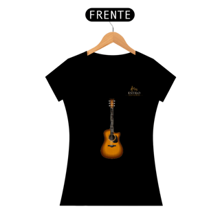 Nome do produtoCamiseta Premium Feminina Algodão Pima Estampada Musical Violão - Estilo Sonoro