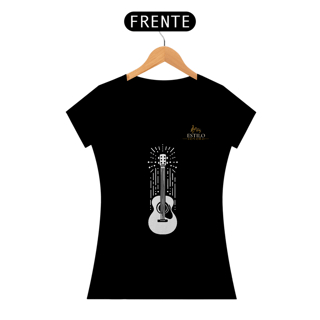 Nome do produtoCamiseta Premium Feminina Algodão Pima Estampada Musical Violão - Estilo Sonoro