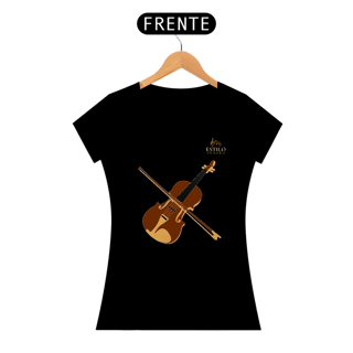 Nome do produtoCamiseta Premium Feminina Algodão Pima Estampada Musical Violino - Estilo Sonoro