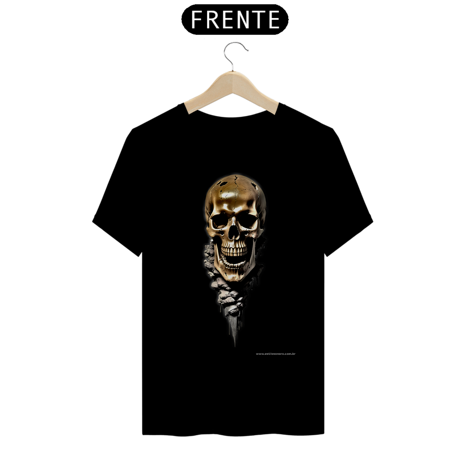 Camiseta de Caveira Estampada Quality