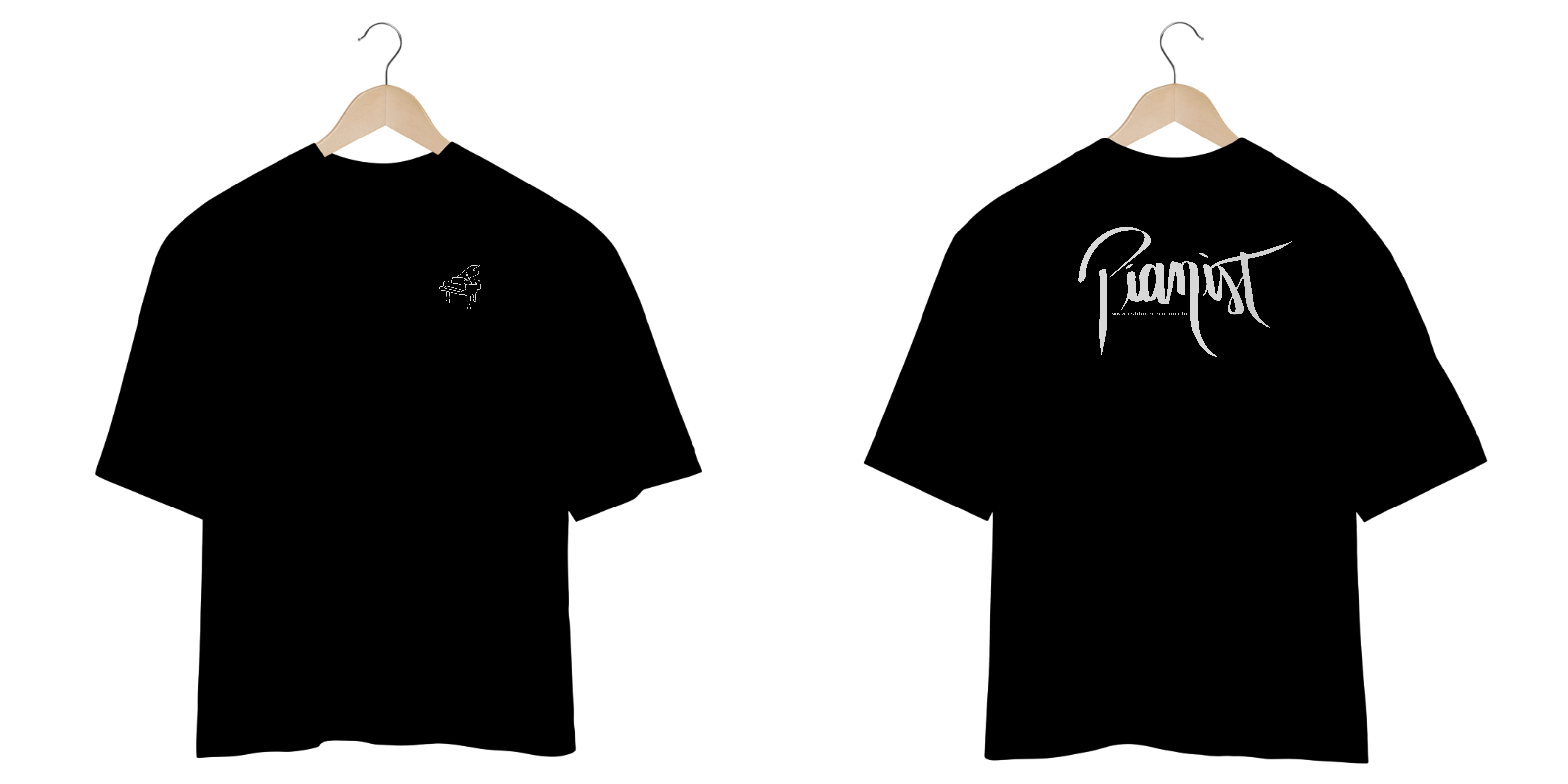 Camiseta Piano frente Pianist atrás Oversized EXCLUSIVA