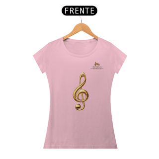 Nome do produtoCamiseta Premium Feminina Algodão Pima Estampada Musical Clave sol - Estilo Sonoro