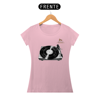 Nome do produtoCamiseta Premium Feminina Algodão Pima Estampada Musical Disco de Vinil - Estilo Sonoro
