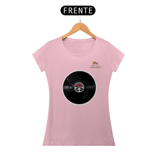 Nome do produtoCamiseta Premium Feminina Algodão Pima Estampada Musical Disco de Vinil - Estilo Sonoro