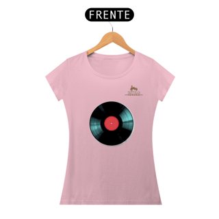 Nome do produtoCamiseta Premium Feminina Algodão Pima Estampada Musical Disco de Vinil - Estilo Sonoro