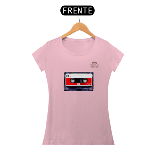 Nome do produtoCamiseta Premium Feminina Algodão Pima Estampada Musical Fita Cassete - Estilo Sonoro