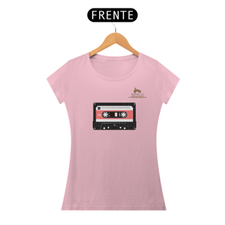 Nome do produtoCamiseta Premium Feminina Algodão Pima Estampada Musical Fita Cassete - Estilo Sonoro