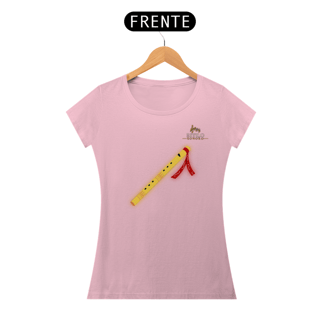 Nome do produtoCamiseta Premium Feminina Algodão Pima Estampada Musical Flauta - Estilo Sonoro