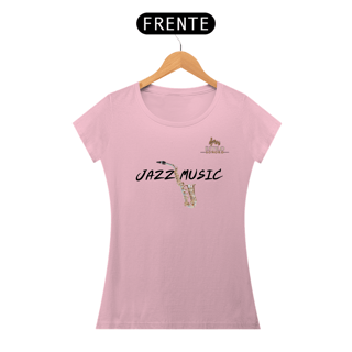 Nome do produtoCamiseta Premium Feminina Algodão Pima Estampada Musical Jazz Music - Estilo Sonoro