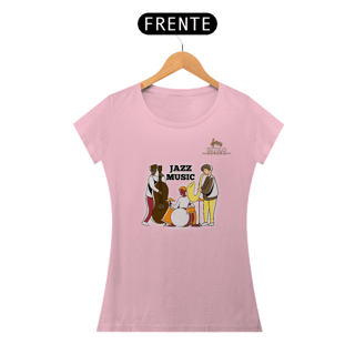 Nome do produtoCamiseta Premium Feminina Algodão Pima Estampada Musical Jazz Music - Estilo Sonoro