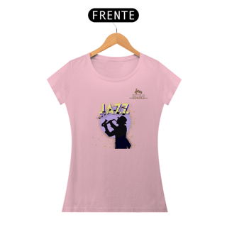 Nome do produtoCamiseta Premium Feminina Algodão Pima Estampada Musical Jazz Music - Estilo Sonoro