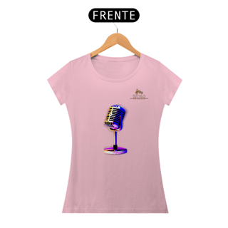 Nome do produtoCamiseta Premium Feminina Algodão Pima Estampada Musical Microfone - Estilo Sonoro