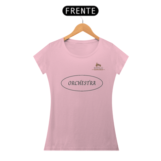 Nome do produtoCamiseta Premium Feminina Algodão Pima Estampada Musical Orquestra - Estilo Sonoro