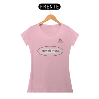Nome do produtoCamiseta Premium Feminina Algodão Pima Estampada Musical Orquestra - Estilo Sonoro