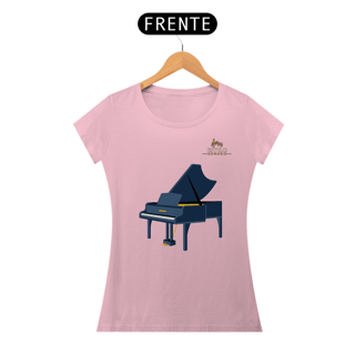 Nome do produtoCamiseta Premium Feminina Algodão Pima Estampada Musical Piano - Estilo Sonoro