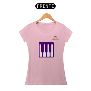 Nome do produtoCamiseta Premium Feminina Algodão Pima Estampada Musical Piano - Estilo Sonoro