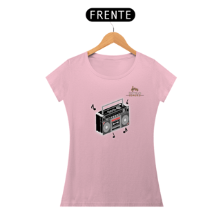 Nome do produtoCamiseta Premium Feminina Algodão Pima Estampada Musical Rádio - Estilo Sonoro