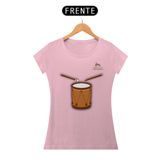 Nome do produtoCamiseta Premium Feminina Algodão Pima Estampada Musical Surdo - Estilo Sonoro