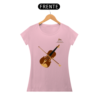 Nome do produtoCamiseta Premium Feminina Algodão Pima Estampada Musical Violino - Estilo Sonoro