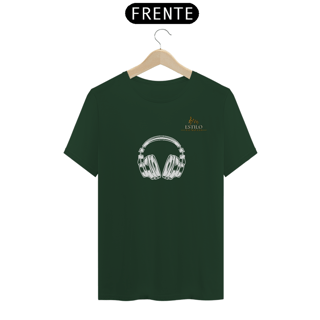 Nome do produtoCamiseta Premium Masculina Algodão Pima Estampada Musical Fone de Ouvido - Estilo Sonoro