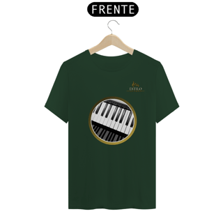 Nome do produtoCamiseta Premium Masculina Algodão Pima Estampada Musical Piano - Estilo Sonoro