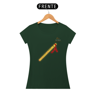 Nome do produtoCamiseta Premium Feminina Algodão Pima Estampada Musical Flauta - Estilo Sonoro