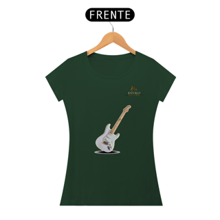 Nome do produtoCamiseta Premium Feminina Algodão Pima Estampada Musical Guitarra - Estilo Sonoro