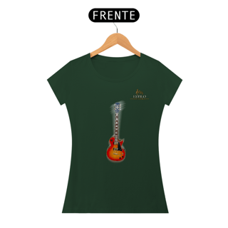 Nome do produtoCamiseta Premium Feminina Algodão Pima Estampada Musical Guitarra - Estilo Sonoro