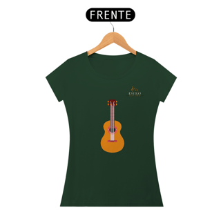 Nome do produtoCamiseta Premium Feminina Algodão Pima Estampada Musical Ukulele - Estilo Sonoro