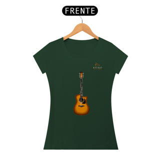 Nome do produtoCamiseta Premium Feminina Algodão Pima Estampada Musical Violão - Estilo Sonoro