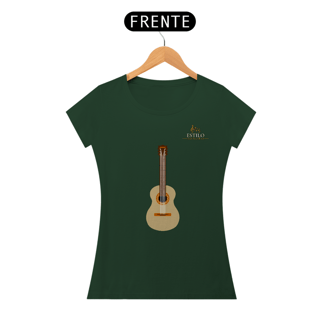 Nome do produtoCamiseta Premium Feminina Algodão Pima Estampada Musical Violão - Estilo Sonoro