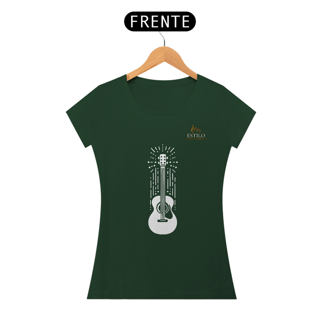 Nome do produtoCamiseta Premium Feminina Algodão Pima Estampada Musical Violão - Estilo Sonoro