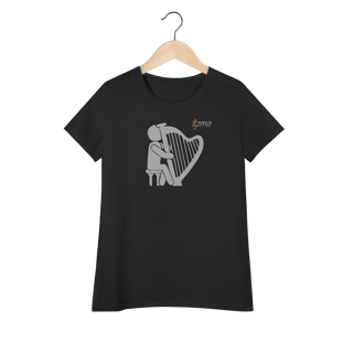 Nome do produtoCamiseta Premium Algodão Pima baby long Harpa Música Clássica