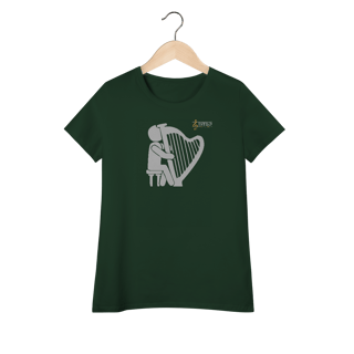 Camiseta Premium Algodão Pima baby long Harpa Música Clássica