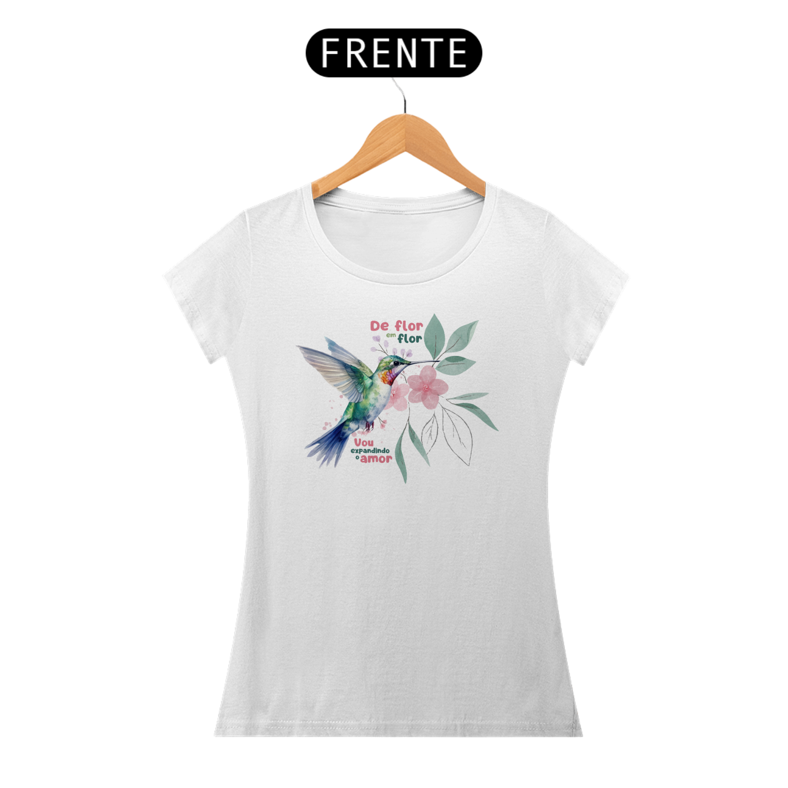 Camiseta Baby Look Beija-flor