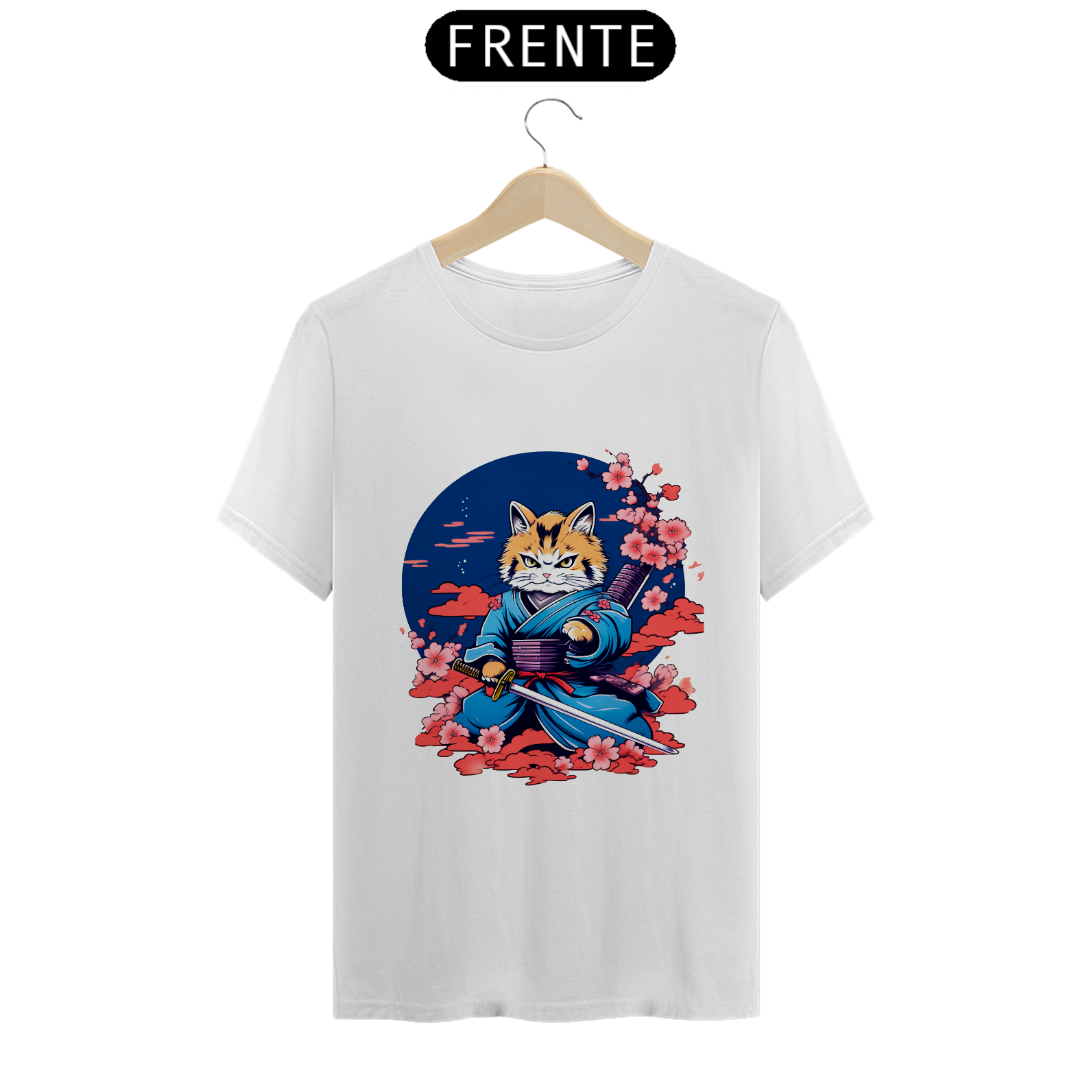 Camiseta - Gato Samurai