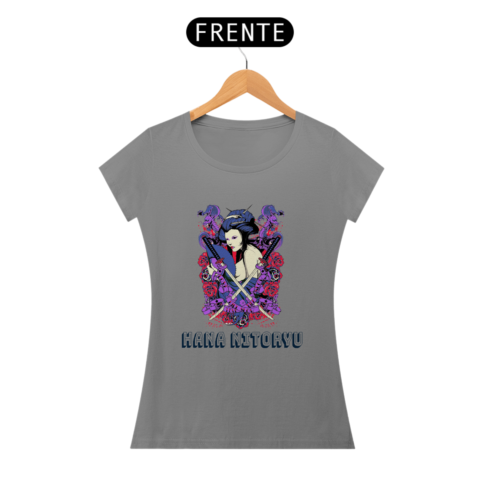 Camiseta Gueixa Com Espadas 