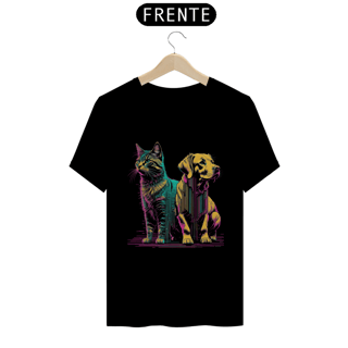 Nome do produto Camiseta Preta T-Shirt Classic Estampada Amigos Peludos por I.A