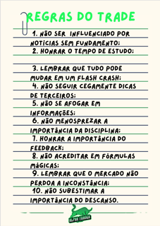 Nome do produto Poster Regras do Trade Alpha Trader